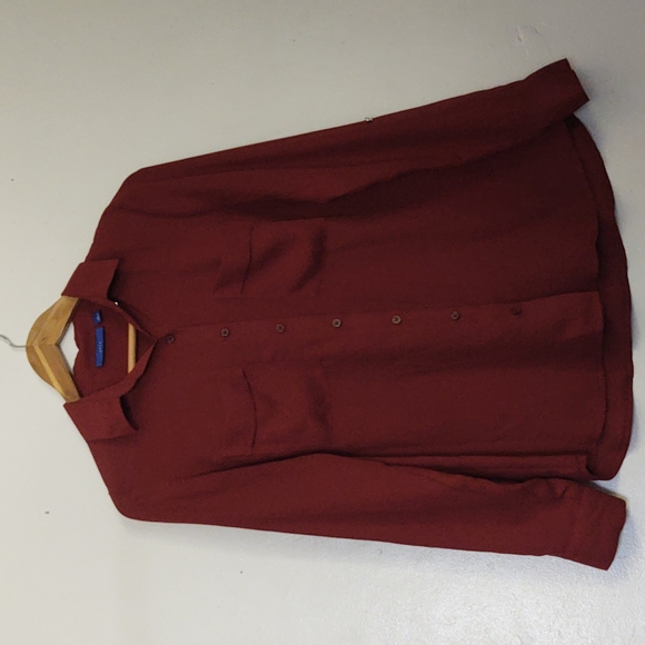 Apt.9 Burnt Orange Red Button up Long sleeve Dress Career Blouse sz S women's - Picture 1 of 14